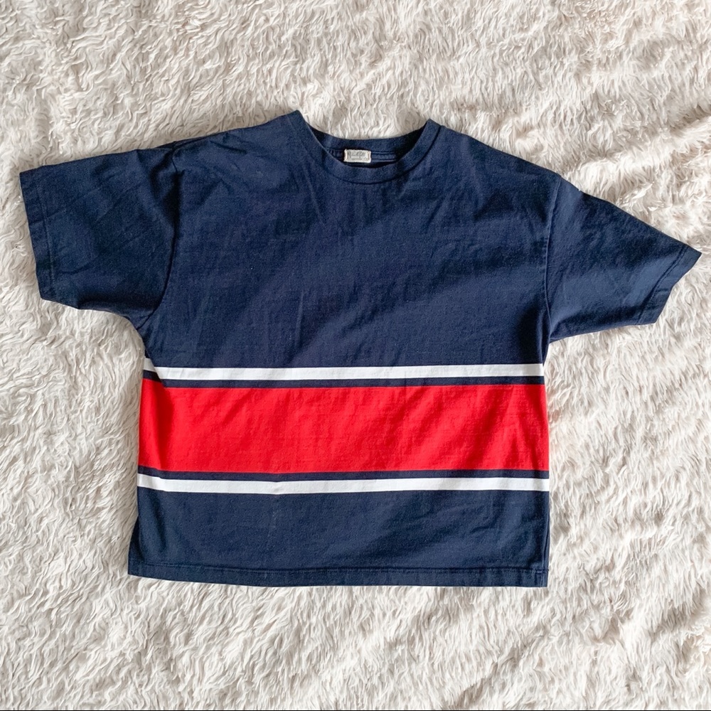 john galt red and white striped tshirt